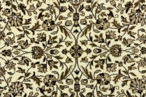Cream Brown Floral 6X8 Kirman Oriental Rug