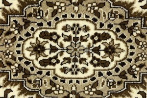 Cream Brown Floral 5X5 Kirman Oriental Square Rug