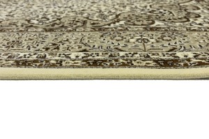 Cream Beige Brown Floral 6X8 Kirman Oriental Rug