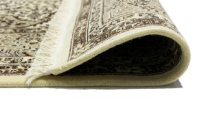 Cream Beige Brown Floral 6X8 Kirman Oriental Rug