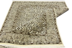 Cream Beige Brown Floral 6X8 Kirman Oriental Rug