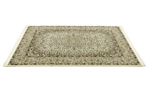Cream Beige Brown Floral 6X8 Kirman Oriental Rug