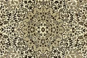 Cream Beige Brown Floral 6X8 Kirman Oriental Rug