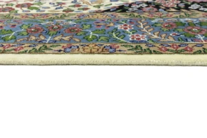 Cream & Blue Floral 5X7 Kirman Oriental Rug