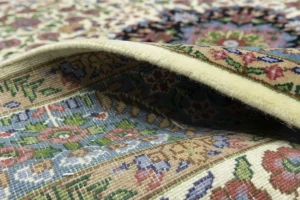 Cream & Blue Floral 5X7 Kirman Oriental Rug