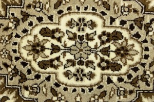 Cream Brown Floral 5X5 Kirman Oriental Square Rug