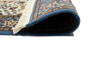 Cream Blue Floral 4X6 Kirman Oriental Rug