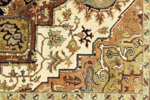 Cream Geometric 6X9 Heriz Serapi Oriental Rug