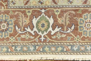 Cream Geometric 9X12 Heriz Serapi Oriental Rug
