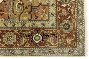 Cream Geometric 10X14 Heriz Serapi Oriental Rug