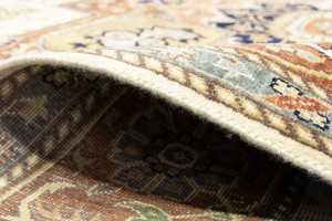 Cream Geometric 10X14 Heriz Serapi Oriental Rug