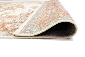 Cream Geometric 10X14 Heriz Serapi Oriental Rug