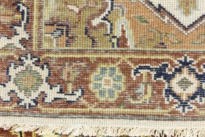 Cream Geometric 3X8 Heriz Serapi Oriental Runner Rug