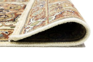 Cream Geometric 3X8 Heriz Serapi Oriental Runner Rug