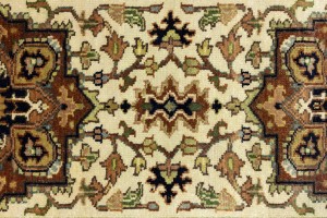 Cream Geometric 3X10 Heriz Serapi Oriental Runner Rug