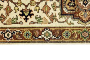 Cream Geometric 3X10 Heriz Serapi Oriental Runner Rug