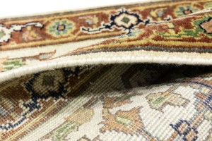 Cream Geometric 3X10 Heriz Serapi Oriental Runner Rug