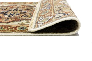 Cream Geometric 3X10 Heriz Serapi Oriental Runner Rug