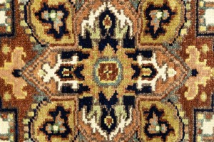 Cream Geometric 3X10 Heriz Serapi Oriental Runner Rug