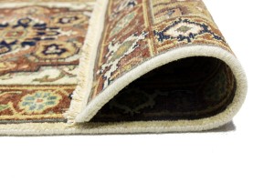 Cream Geometric 3X10 Heriz Serapi Oriental Runner Rug
