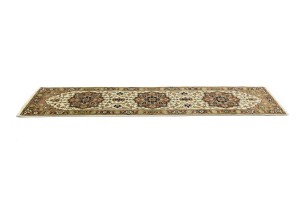 Cream Geometric 3X10 Heriz Serapi Oriental Runner Rug