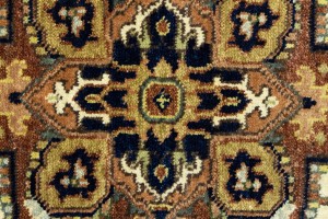 Cream Geometric 3X10 Heriz Serapi Oriental Runner Rug