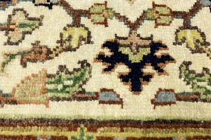 Cream Geometric 3X12 Heriz Serapi Oriental Runner Rug