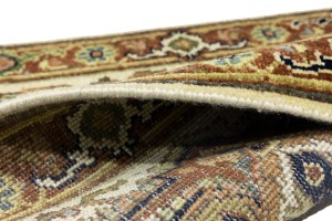 Cream Geometric 3X12 Heriz Serapi Oriental Runner Rug
