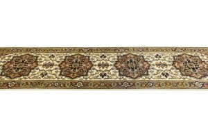 Cream Geometric 3X12 Heriz Serapi Oriental Runner Rug