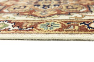 Cream Geometric 3X12 Heriz Serapi Oriental Runner Rug