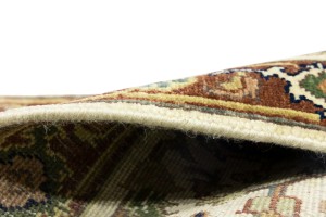 Cream Geometric 3X12 Heriz Serapi Oriental Runner Rug