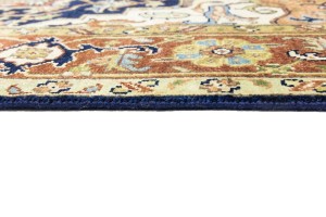 Dark Navy Geometric 6X9 Heriz Serapi Oriental Rug
