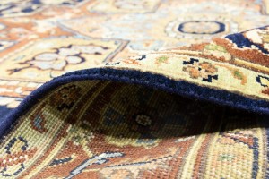Dark Navy Geometric 6X9 Heriz Serapi Oriental Rug