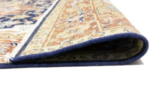 Dark Navy Geometric 6X9 Heriz Serapi Oriental Rug