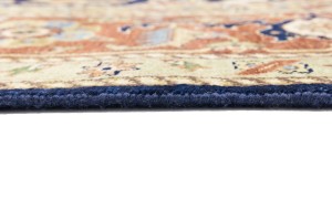 Dark Navy Geometric 10X14 Heriz Serapi Oriental Rug