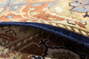 Dark Navy Geometric 10X14 Heriz Serapi Oriental Rug