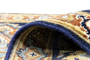 Dark Navy Geometric 2'6X12 Heriz Serapi Oriental Runner Rug