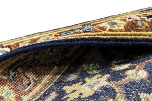 Dark Navy Geometric 2'5X12 Heriz Serapi Oriental Runner Rug