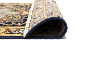 Dark Navy Geometric 2'5X12 Heriz Serapi Oriental Runner Rug