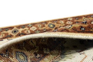 Cream & Rust Tribal Geometric 3X10 Indo-Karajeh Oriental  Runner Rug