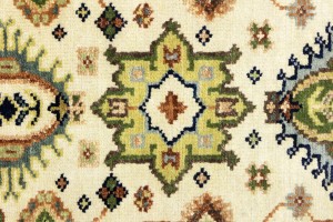 Cream & Rust Tribal Geometric 3X10 Indo-Karajeh Oriental  Runner Rug