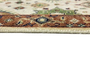 Cream & Rust Tribal Geometric 3X14 Indo-Karajeh Oriental  Runner Rug