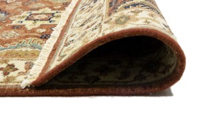 Rust & Cream Tribal Geometric 3X5 Indo-Karajeh Oriental Rug