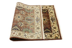 Rust & Cream Tribal Geometric 3X5 Indo-Karajeh Oriental Rug