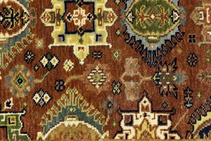 Rust & Cream Tribal Geometric 3X5 Indo-Karajeh Oriental Rug