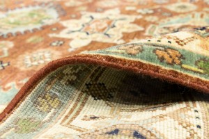 Rust & Cream Tribal Geometric 5X8 Indo-Karajeh Oriental Rug