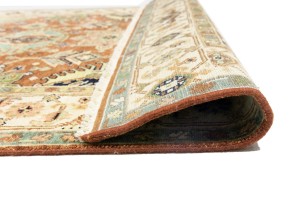 Rust & Cream Tribal Geometric 5X8 Indo-Karajeh Oriental Rug