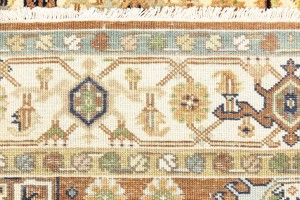 Rust & Cream Tribal Geometric 5X8 Indo-Karajeh Oriental Rug