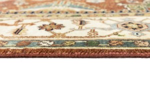 Rust & Cream Tribal Geometric 6X9 Indo-Karajeh Oriental Rug