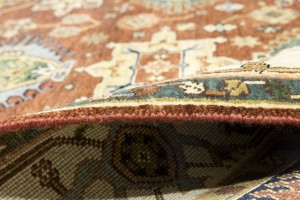 Rust & Cream Tribal Geometric 6X9 Indo-Karajeh Oriental Rug